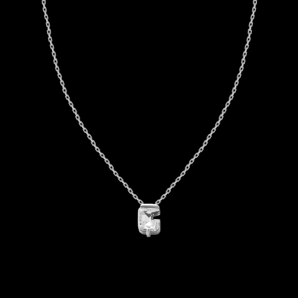 Crystal & Silvertone with Swarovski Alphabet Personalized Necklace -18" Letter-G